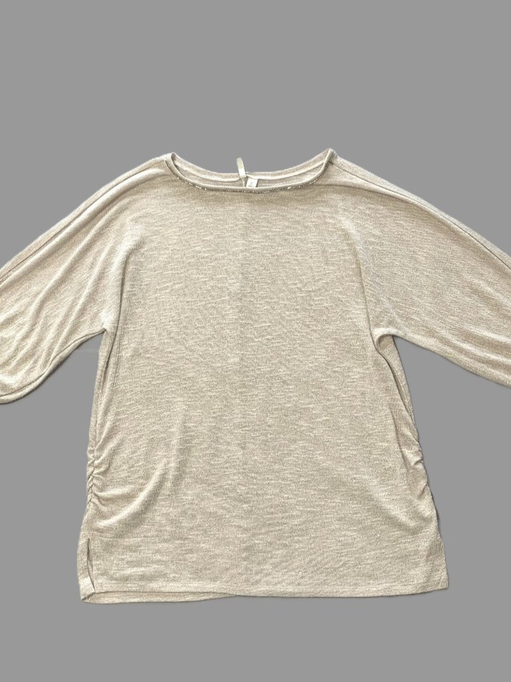 Cato Women 3/4 Sleeve Knit Lightweight Sweater Light Sparkle Size XL